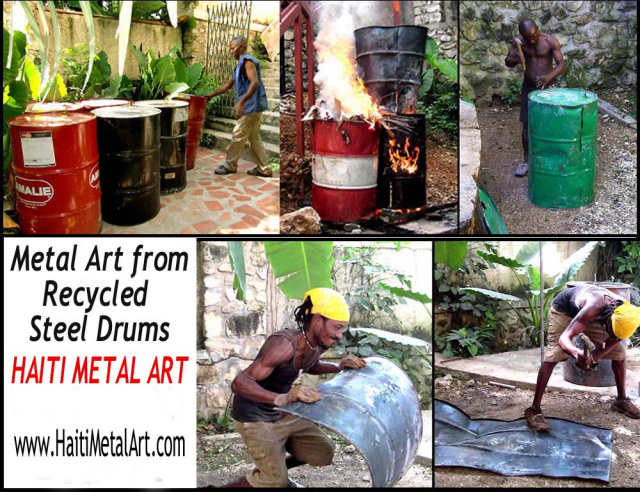 Haitian steel drum metal art - Haiti Metal Art